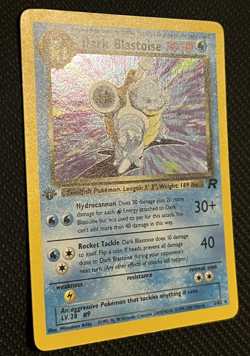 Gorgeous Holo Pokemon Card Team Rocket Dark Blastoise 1st First Edition 3/82 - Image 3