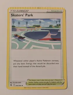 Skater's Park 242/264 Uncommon Fusion Strike Pokemon Card with Crimped Error - Image 1