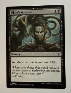 Night's Whisper #221 (NM) Commander: Secrets of Strixhaven SOC Magic MTG - Image 1