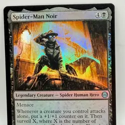 Spider-Man Noir 0067 Foil Marvel Secret Lair MTG Magic Black Legendary Creature - Image 1