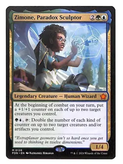 MTG Zimone Paradox Sculptor NM Magic Foundations FDN #0126 Mythic Non-Foil - Image 1