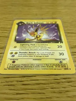 Pokemon Dark Jolteon Team Rocket Rare 38/82 50 HP 2000 English Regular - Image 3