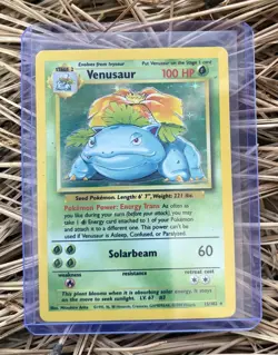 Pokemon TCG Venusaur 15/102 Base Set Holo Rare MP - Image 1