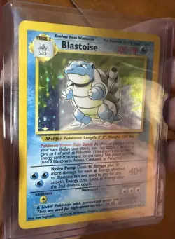 Pokemon Blastoise 2/102 Base Set Holo Rare WOTC Vintage MP - Image 3