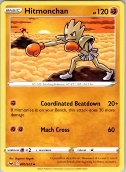 Hitmonchan 095/202 Uncommon Sword & Shield Light Played - Image 1