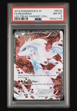 Pokemon TCG Reshiram RC22/RC25 Full Art Rare PSA 8 NM-MT Legendary Treasures - Image 1