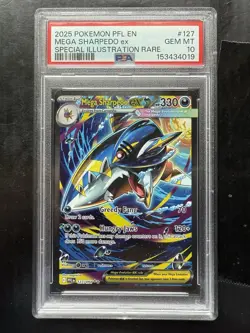 Pokemon Mega Sharpedo ex 127/094 Phantasmal Flames SIR Holo EN PSA 10 - Image 1