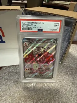 Pokemon TCG Charizard EX Promo Card #74 Paldean Fates PSA 9 - Image 1
