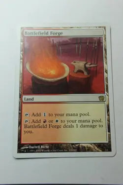 MTG Battlefield Forge x1- -Ninth Edition-Mod/Hvy Play - Image 1