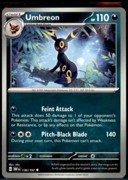 Umbreon 130/197 Uncommon Obsidian Flames Pokemon Lightly Played - Image 1