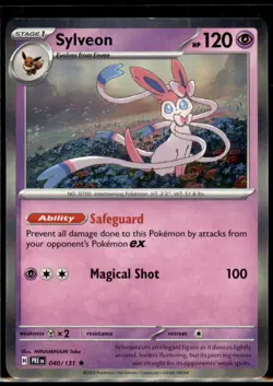 Sylveon 040/131 Holo Rare Prismatic Evolutions Pokemon Holo - Image 1