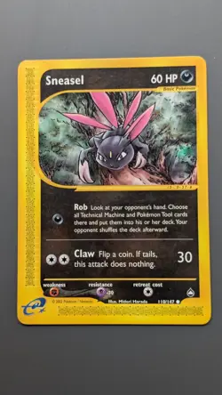 Sneasel 110/147 Aquapolis Pokemon TCG Card Vintage - Image 1
