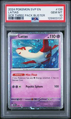 2024 POKEMON SVP EN-SV BLACK STAR PROMO #139 LATIAS PSA 10 - Image 1