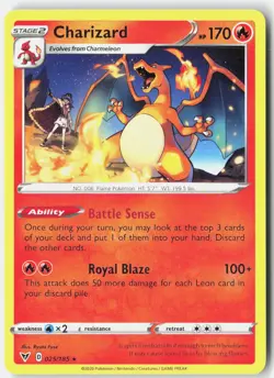 Charizard 025/185 Rare Vivid Voltage Pokemon Near Mint - Image 1