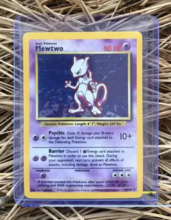 Pokemon TCG Mewtwo Base Set 10/102 Holo Wizards C - Image 1