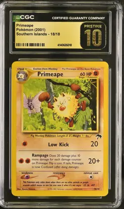 2001 Pokemon Southern Islands Primeape #18/18 CGC 10 PRISTINE POP 1 - Image 1
