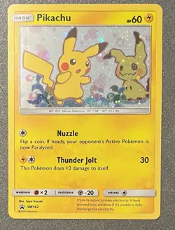 2019 Pokemon Sun & Moon Promo Holofoil Pikachu SM162 - LP with Partial SWIRL!!!! - Image 3