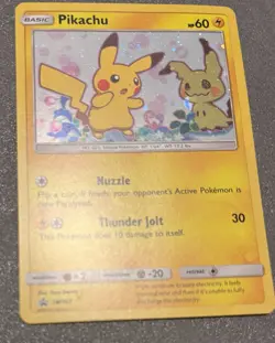 2019 Pokemon Sun & Moon Promo Holofoil Pikachu SM162 - LP with Partial SWIRL!!!! - Image 4