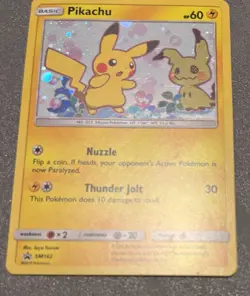 2019 Pokemon Sun & Moon Promo Holofoil Pikachu SM162 - LP with Partial SWIRL!!!! - Image 5