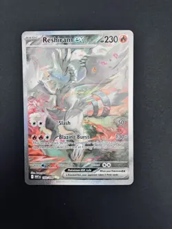 Pokemon TCG Reshiram EX Full Art White Flare Illustration Card 166/086 - Image 1