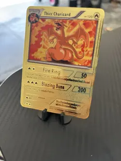 Pokemon Inspired Metal Card Thicc Charizard - Image 1