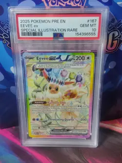 Eevee Sir Prismatic Evolutions Illustration Card 167/131 NM Condition PSA 10 - Image 1