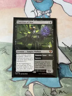 MTG - Emeritus Of Woe - Secrets of Strixhaven - NM - Promo Stamp - Demonic Tutor - Image 1