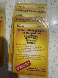 Pokemon The First Movie WB Pikachu 4 Promo Black Star Sealed WoTC - Image 1