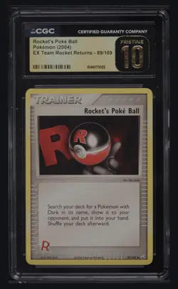 2004 POKEMON EX #89 ROCKET'S POKE BALL TEAM ROCKET RETURNS CGC PRISTINE 10 - Image 1
