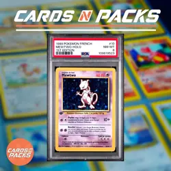 Carte Pokemon Mewtwo 10/102 Holo Set de base Edition 1 PSA 8 ✨ - Image 1