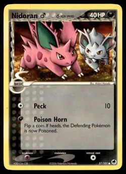 EX-NM Dragon Frontiers Nidoran M (Delta Species) Common 57/101 2006 Pokemon TCG - Image 1