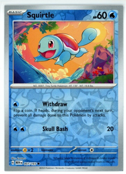Pokemon TCG Squirtle 007/165 SV 151 Cosmos Reverse Holo SQUARE CUT FACTORY ERROR - Image 1