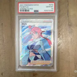 Pokemon Skyla 072/072 Shining Fates Ultra Rare Full Art Holo English PSA 10 - Image 1