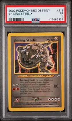 PSA 1 2002 Neo Destiny Shining Steelix 112/105 Holo Foil Pokemon Secret Rare - Image 1