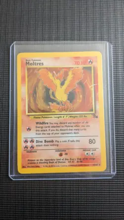 Moltres 12/62 Unlimited Holo Fossil Pokemon DMG - Image 1