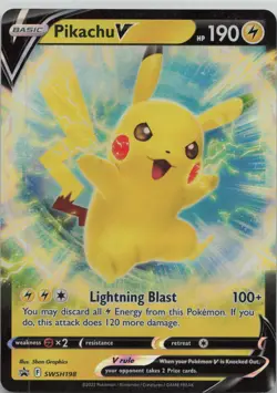 Pikachu V SWSH198 Holo Promo Sword & Shield Promo Pokemon Near Mint - Image 1