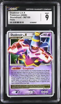 CGC 9 MINT Dusknoir LV.X 96/100 Stormfront Holo Pokemon Card - Image 1