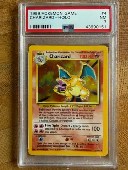 Charizard Holo 1999 Pokemon Base Set Unlimited 4/ 102 WOTC Vintage Card PSA 7 - Image 1