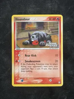 Pokemon TCG Houndour 059/109 Team Rocket Returns Reverse Holo Stamp - Image 1