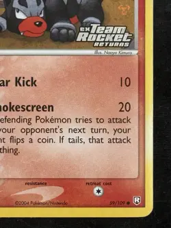 Pokemon TCG Houndour 059/109 Team Rocket Returns Reverse Holo Stamp - Image 4