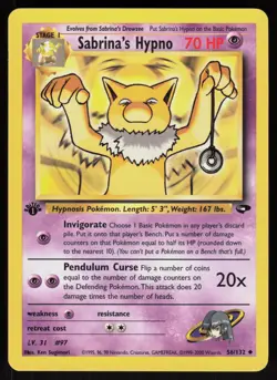 Pokemon Sabrina's Hypno 56/132 Gym Challenge Uncommon 1st Edition Near Mint - Image 1