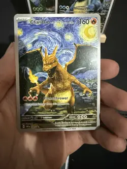 Van Gogh Charizard Blastoise Venusaur Starry Night Pokemon Card TCG DISPLAY CARD - Image 2