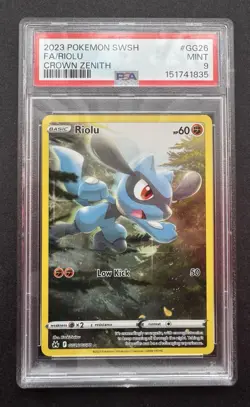 *PSA 9* Riolu GG26/GG70 - Crown Zenith Galarian Gallery - Mint Pokemon Card - Image 1