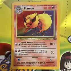Wizards of the Coast Pokemon TCG Flareon Jungle Holo Rare ENG 1999 70HP 3/64 - Image 1