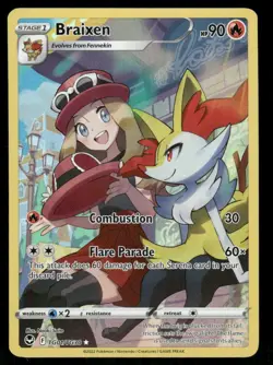 Pokemon Cards Braixen TG01/TG30 Silver Tempest Trainer Gallery Holo NM - Image 1