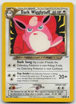 Dark Wigglytuff 40/105 Uncommon Neo Destiny Pokemon Unlimited Lightly Played - Image 1