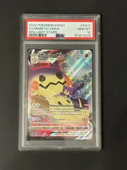 2022 POKEMON SWORD & SHIELD BRILLIANT STARS #TG17 FULL ART/MIMIKYU VMAX PSA 10 - Image 1