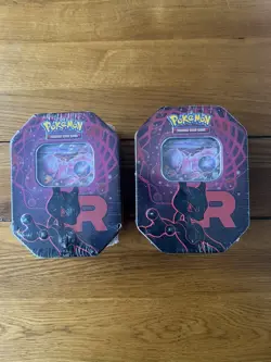 GERMAN Pokemon TCG Team Rocket's Mewtu Ex Tins - Destined Rivals New Sealed x2 - Image 1