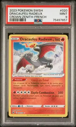 Carte Pokemon Dracaufeu Radieux 20/159 Zenith Supreme PSA 9 - Image 1
