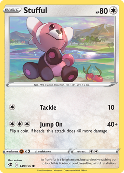STUFFUL 149/192 C REBEL CLASH POKEMON REVERSE HOLO NM/M - Image 1